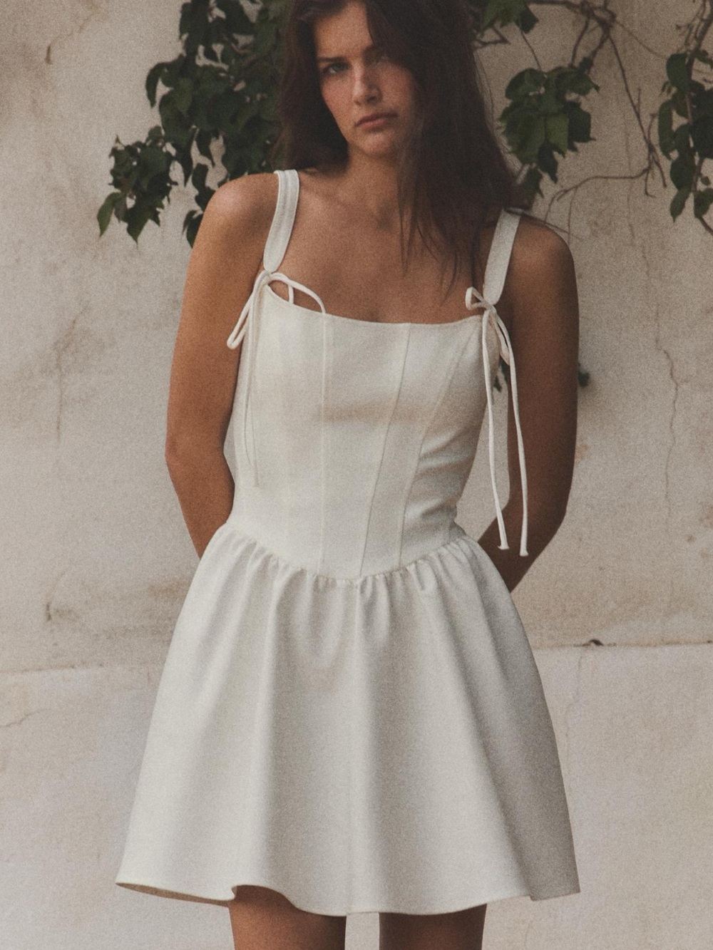 Zara Corset-Style Voluminous Mini Dress